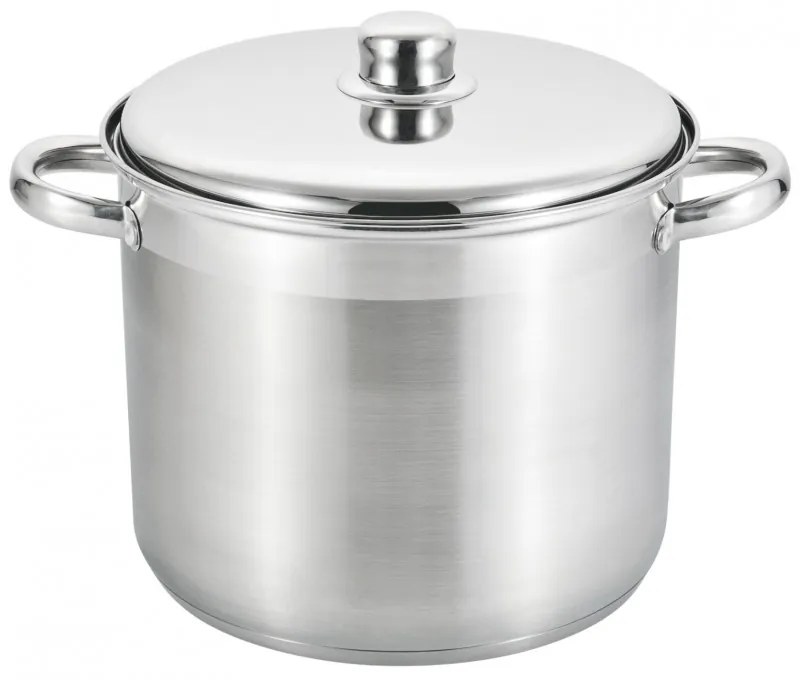 Oala cu capac metalic Rosberg R51211B24S, 24x20 cm, 9 L, Inductie, Inox