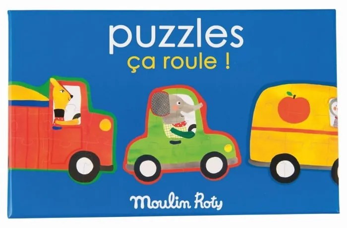 Puzzle pentru copii Moulin Roty „Mașinuțe”