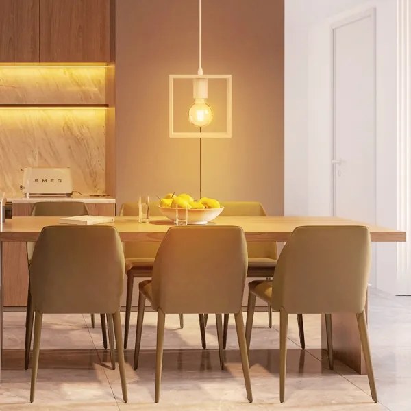 Aigostar - Lustră LED suspendată din lemn de pin pe cablu 1xE27/9W/230V 2200K