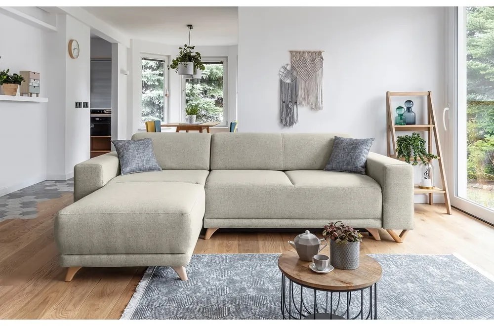 Colțar bej extensibil/cu spațiu de depozitare Classy Sophie – Miuform