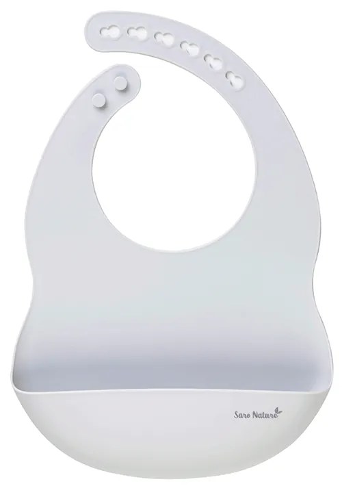 Baveta din silicon cu buzunar, ajustabila,   Nordic   - Grey