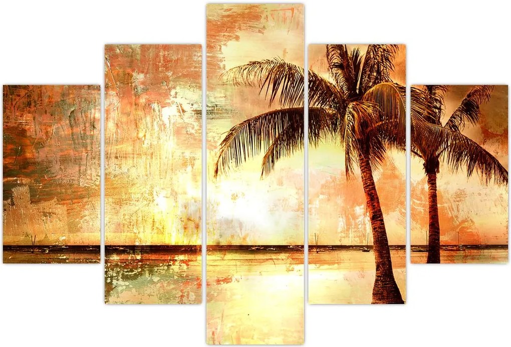 Tablou - Palmieri pe plajă (150x105 cm)