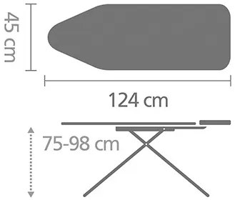 Masa de calcat Brabantia C 124x45cm cu suport pentru generator de abur, Frunze Tropicale 1003369