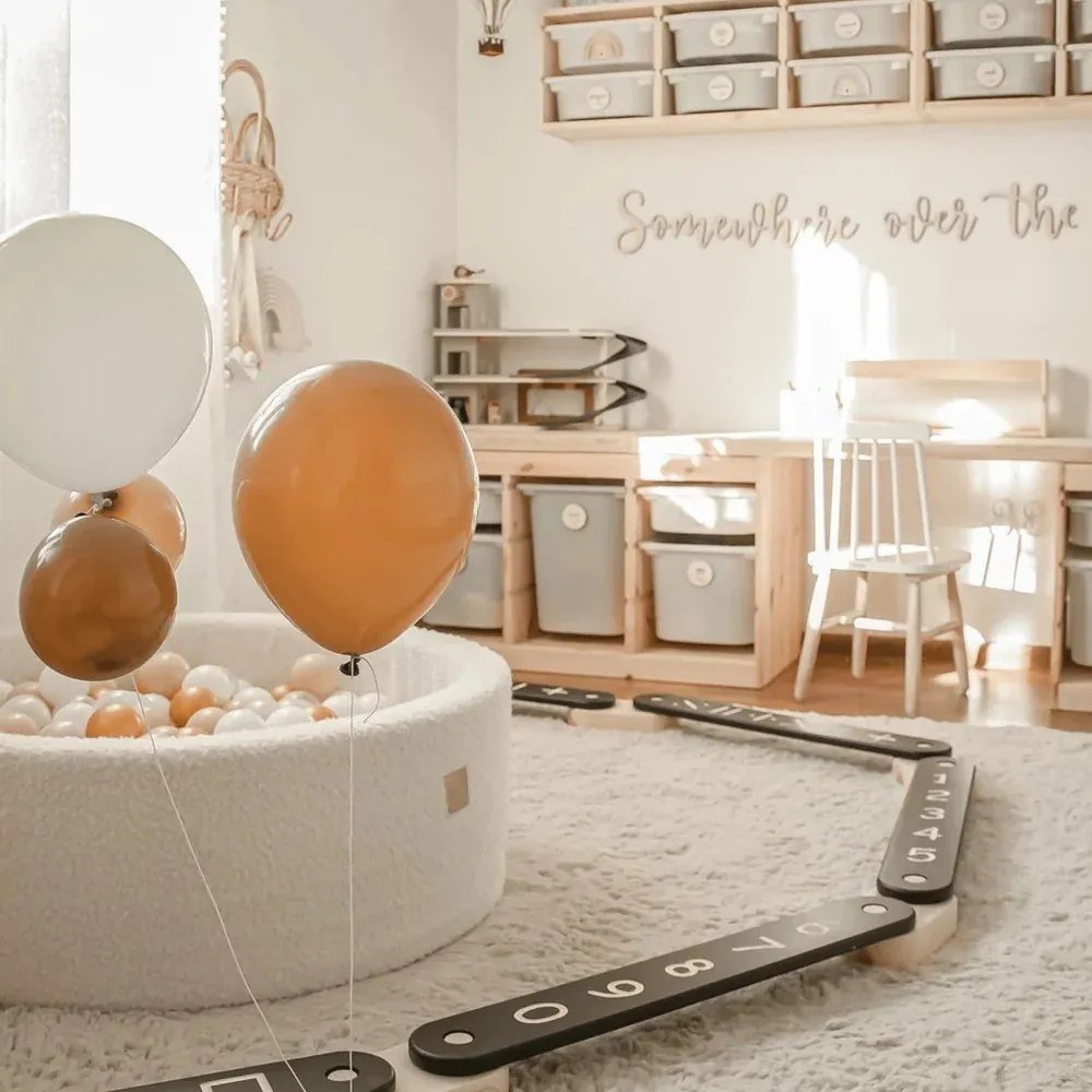 Cale senzorială neagră din lemn de pin 10x408x5 cm Montessori – Meowbaby