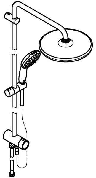 GROHE 26680001 - Sistem de duș VITALIO START SYSTEM 250/390 mm, corp metalic cu finisaj cromat