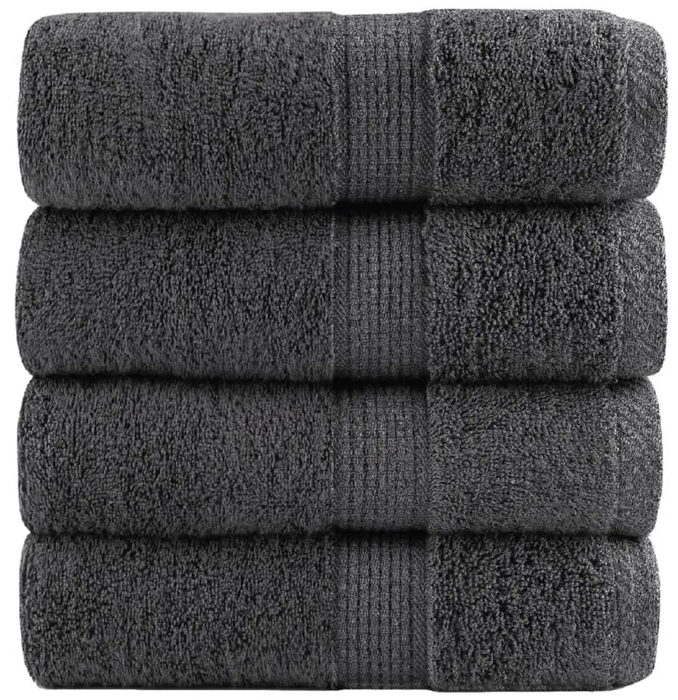 vidaXL Prosoape premium SOLUND 4 buc antracit 30x50 cm 600 gsm