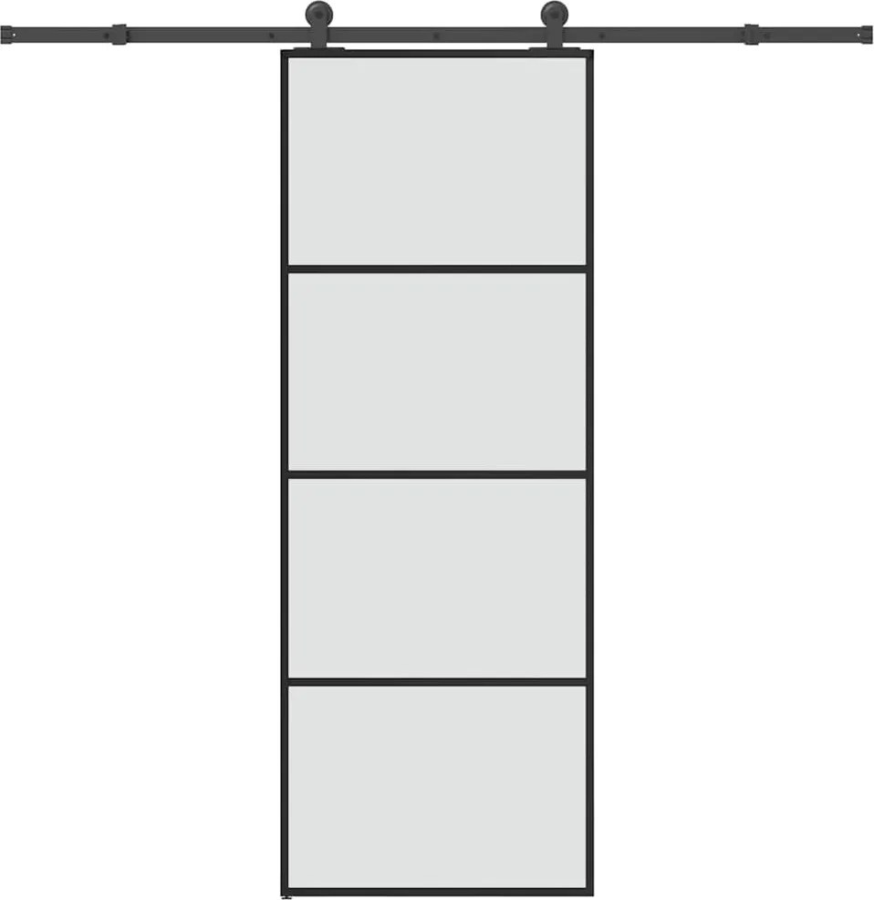 vidaXL Ușă glisantă cu set feronerie, 76x205 cm, sticlă ESG/aluminiu