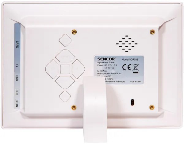 Ramă foto digitală cu difuzor 230V albă Sencor + telecomandă