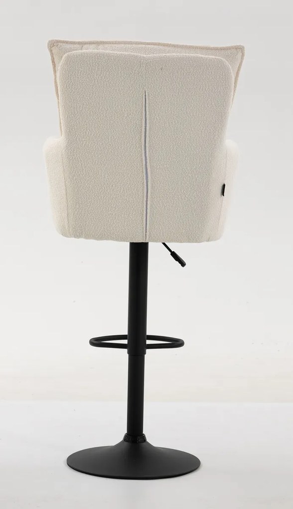 HR250W Scaun Crem Boucle Bază Neagră