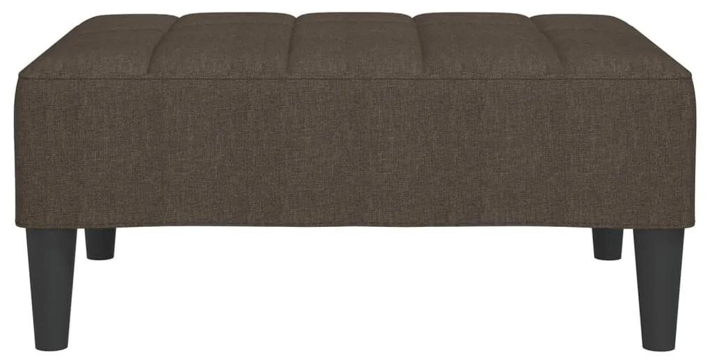 Canapea extensibila cu 2 locuri, 2 perne taburet, maro, textil Maro, Cu suport de picioare