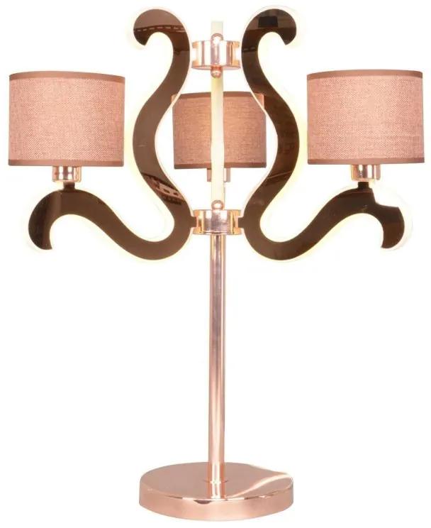 Ambrosia 3 Table Lamp 3X40W E14 + 18,4W Led Copper