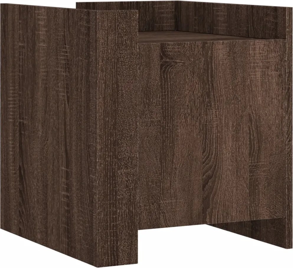 vidaXL Noptieră, stejar maro, 45x50x50 cm, lemn prelucrat