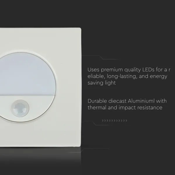 Corp de iluminat LED pentru scări cu senzor de mișcare LED/3W/230V 4000K alb