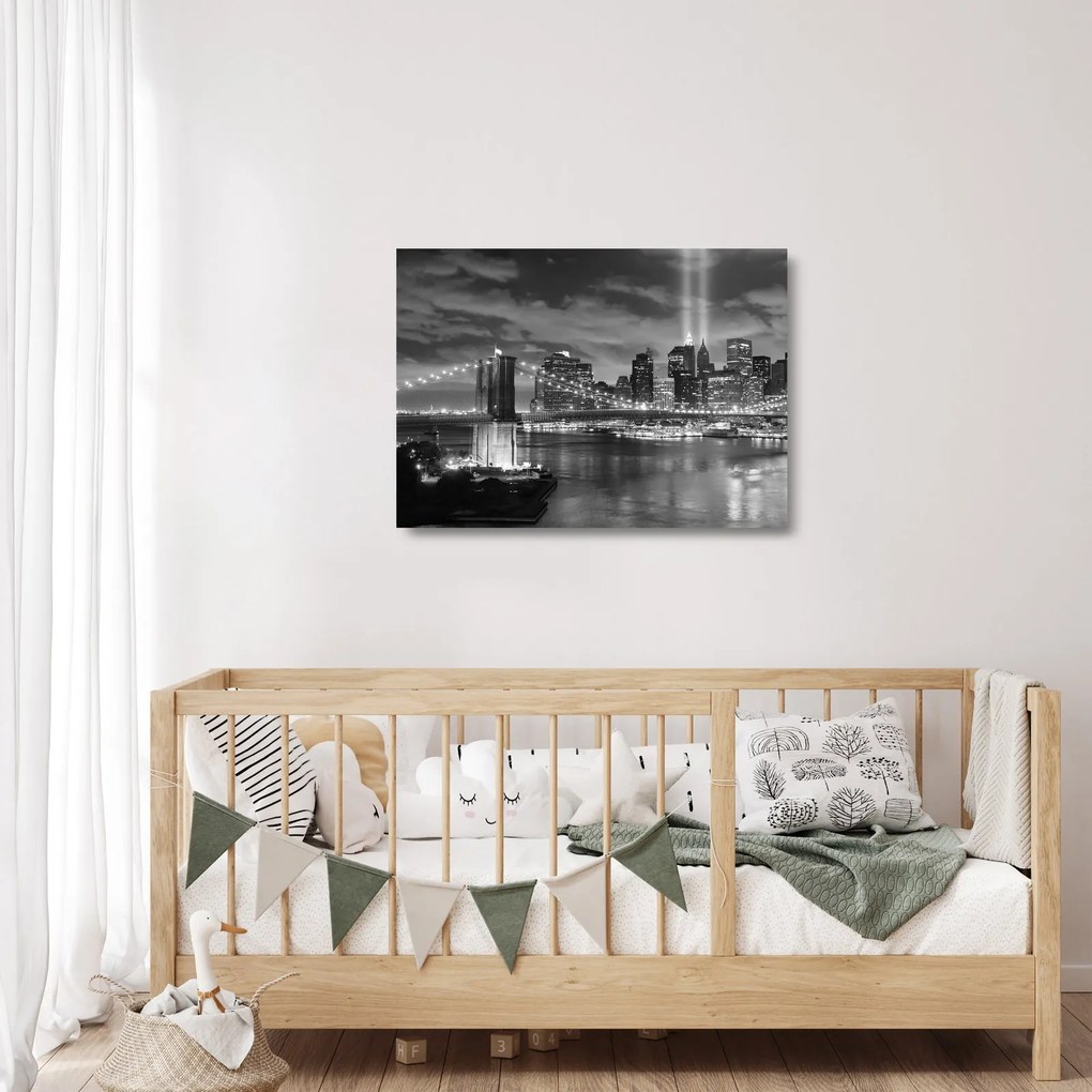 Tablou pe sticlă - Podul Brooklyn (70x50 cm)
