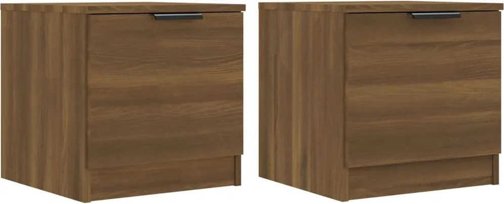 vidaXL Noptiere, 2 buc., stejar maro, 40x39x40 cm