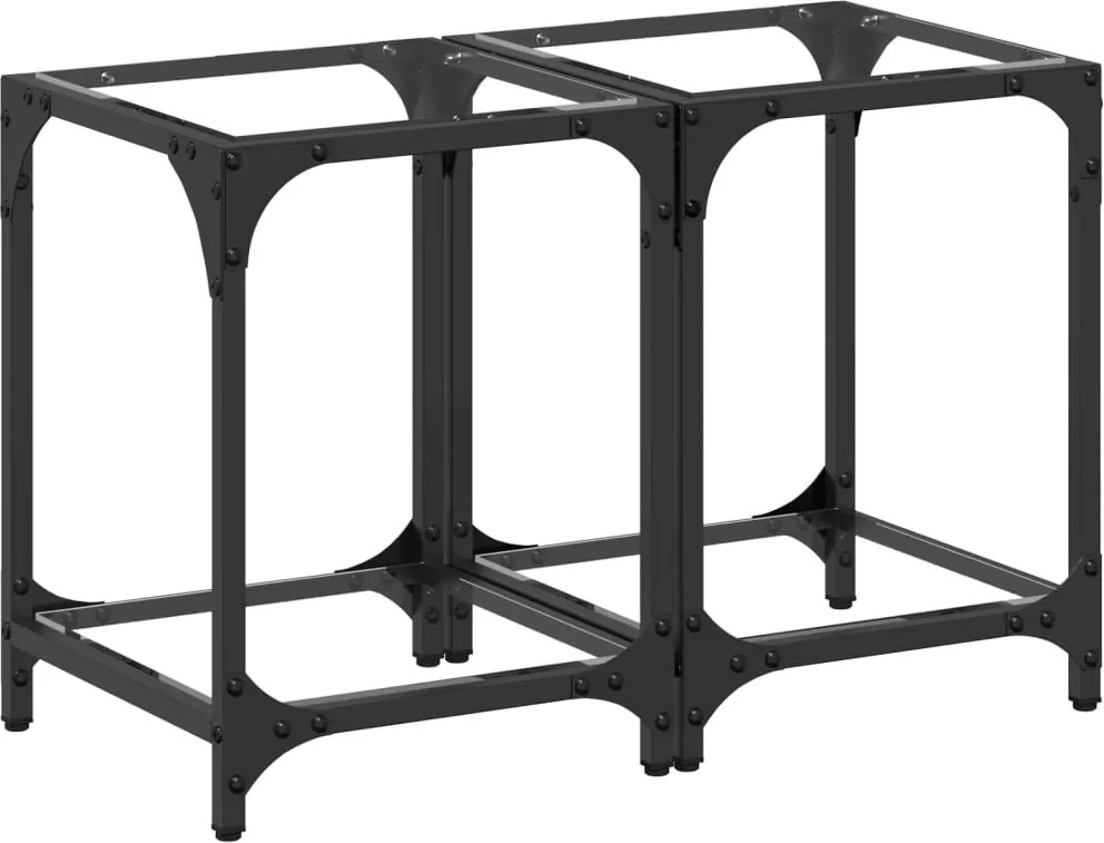 vidaXL Mese cafea blat din sticlă transparentă 2 buc. 30x30x40 cm oțel