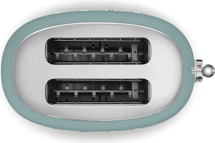 Prajitor de paine SMEG 50's Style TSF01EGMEU, 950 W, 2 felii, 6 trepte, Tava pentru firimituri, Cablu integrat, Otel inoxidabil, Verde smarald