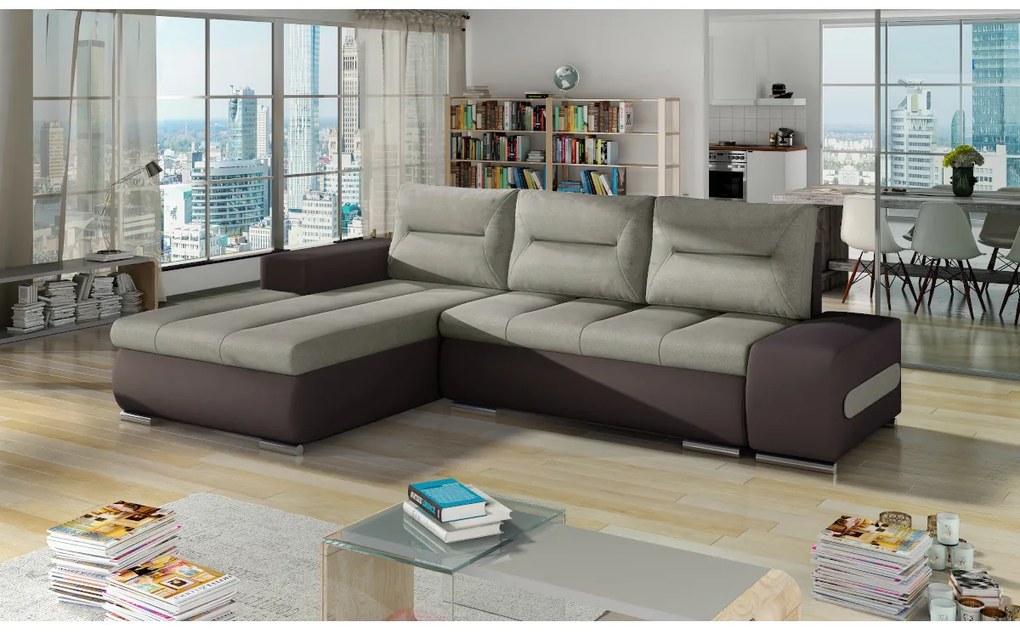Supermobel Colțar extensibil OTTAVIO, 275x85x180, sawana 14/soft 17, colţ stânga