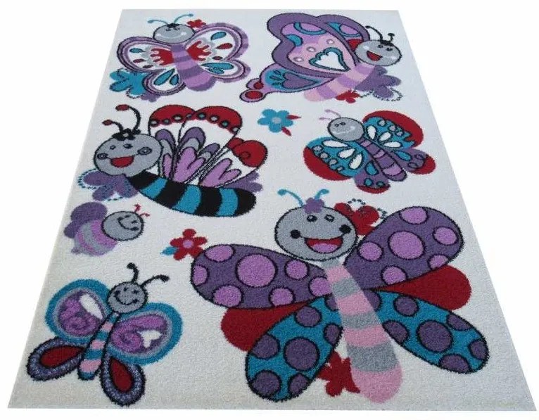Covor pentru copii cu model de fluturi Lăţime: 120 cm | Lungime: 170 cm
