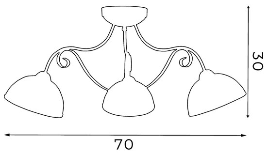 Plafonieră ANTICA 3xE27/60W/230V