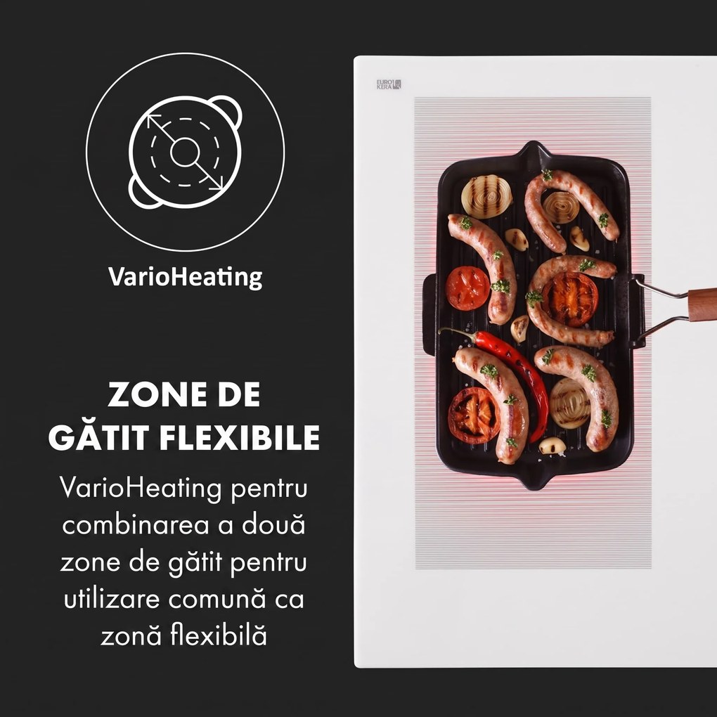 Klarstein Delicatessa 90 Hybrid, plită încorporată, inducție, 5 zone, 7400 W, neagră