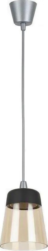 Brilagi-LED Lustra R din sticlă 1xE27/60W/230V Ø 15,5 cm argintiu/bej fumuriu/negru