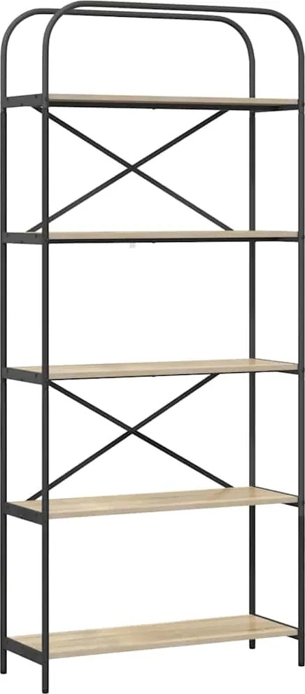vidaXL Raft pentru cărți Stejar Sonoma 80 x 30 x 183 cm Lemn compozit