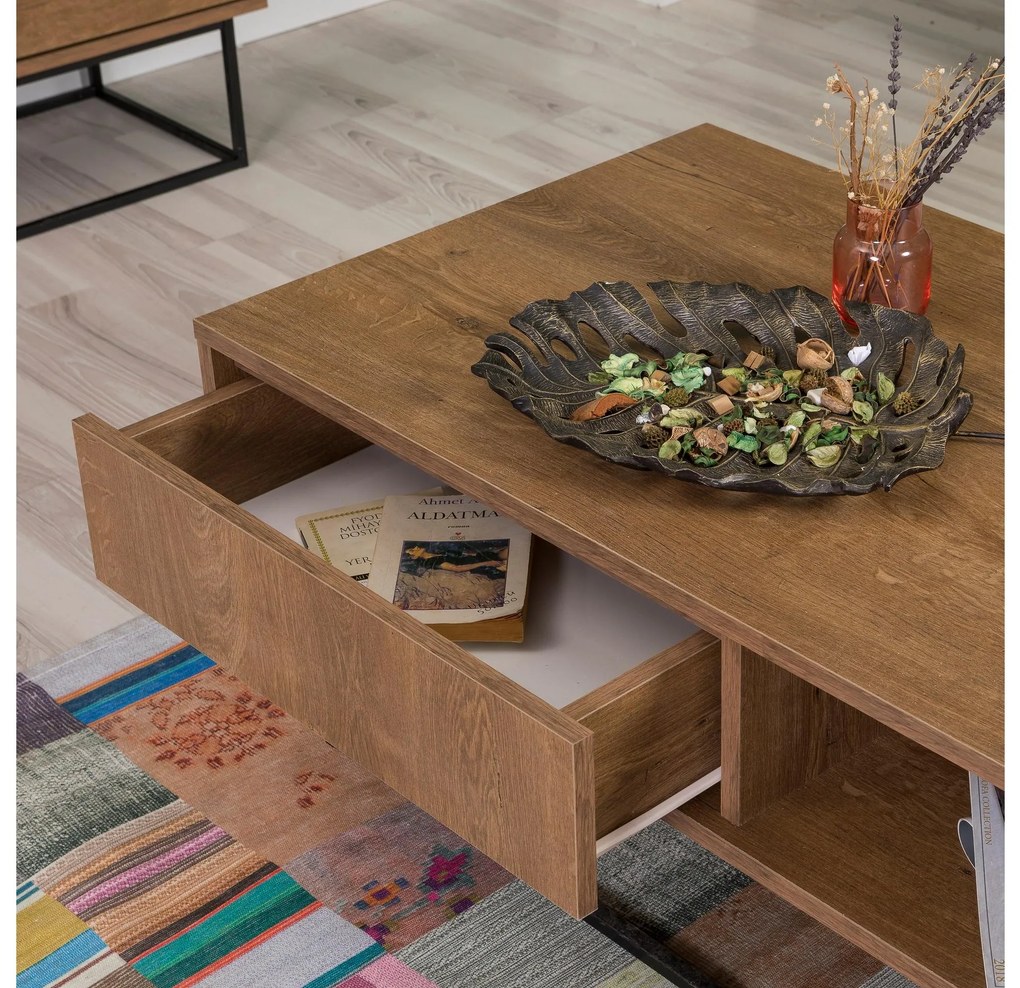 Set mobilier living Laxi 11 (nuc + negru). 1107123