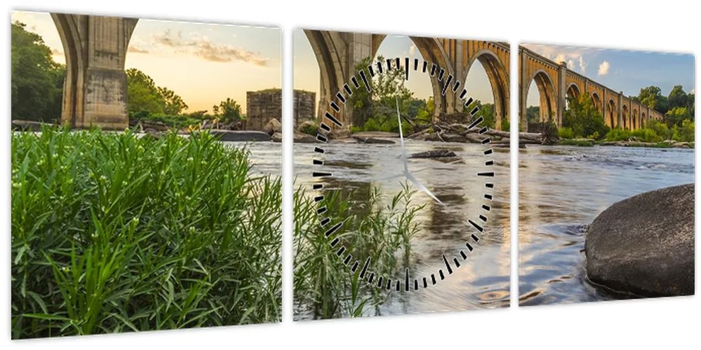 Tablou - Podul de cale ferată Richmond (cu ceas) (90x30 cm)