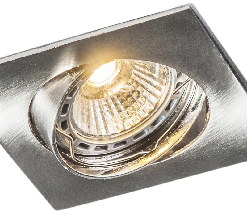 Set de 6 spoturi încastrate înclinabile oțel pătrat - Edu