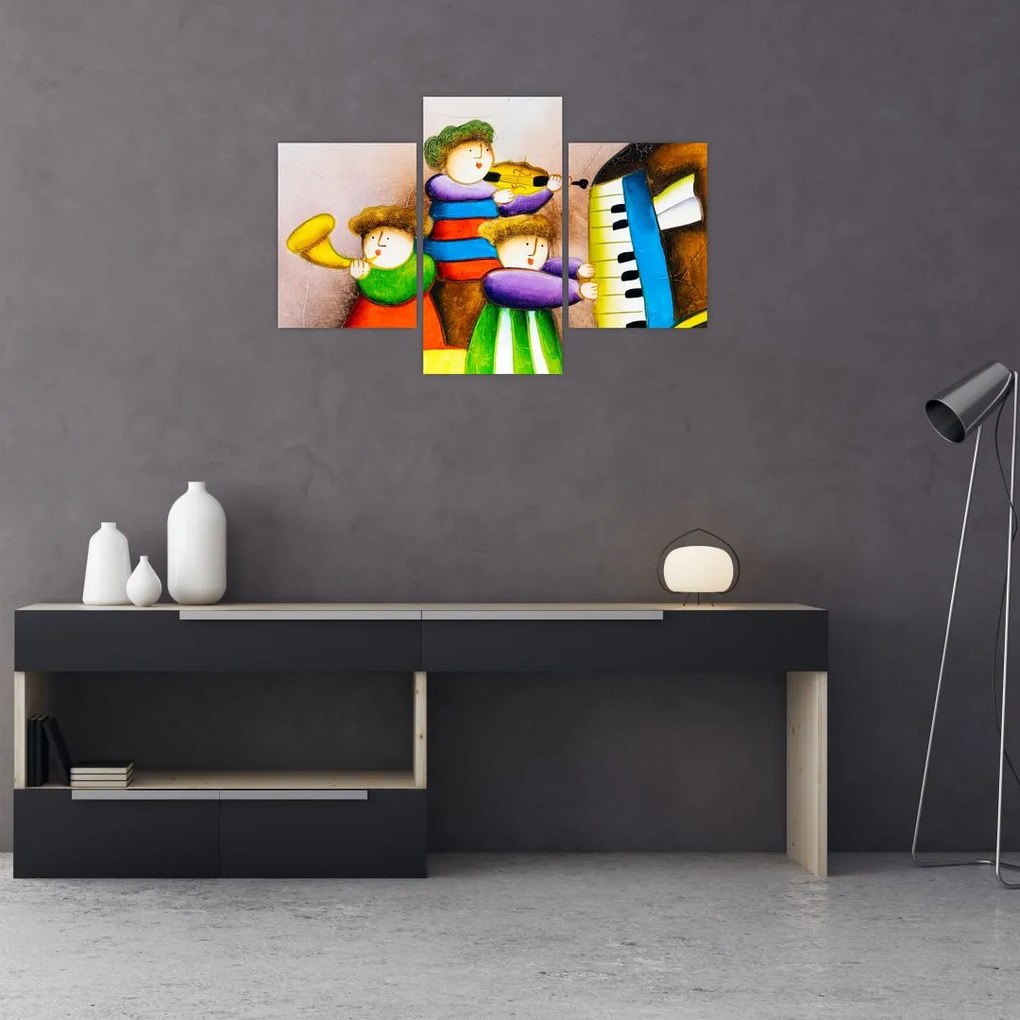 Tablou - Muzicanții, pictură (90x60 cm)