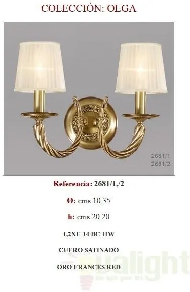 Aplica de perete LUX fabricat manual Olga 2681/2 Bejorama