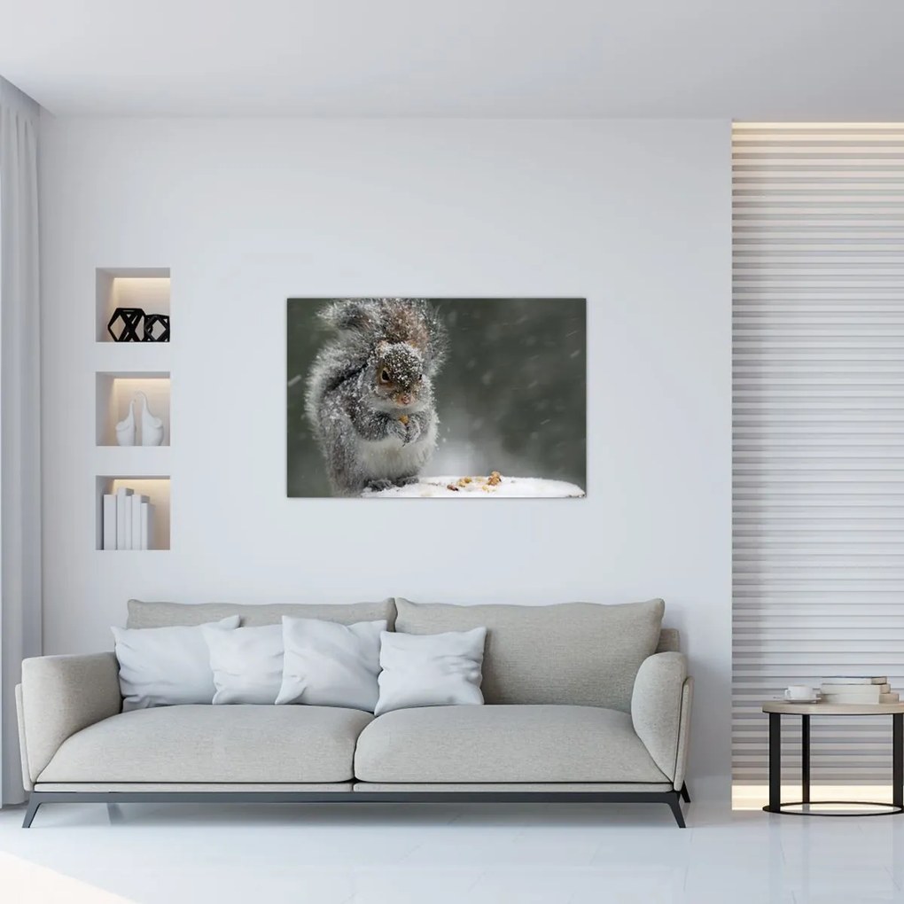 Tablou - Veveriță iarna (90x60 cm)
