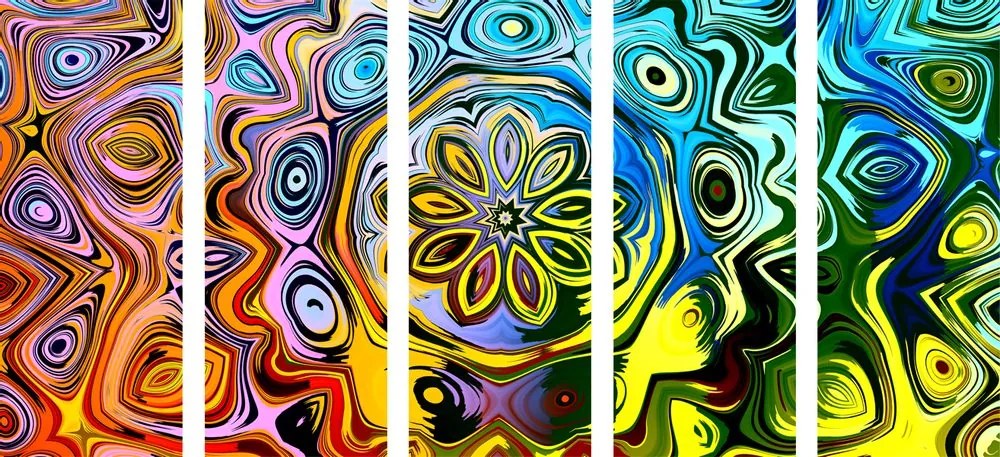 Tablou 5-piese artă creativă colorată