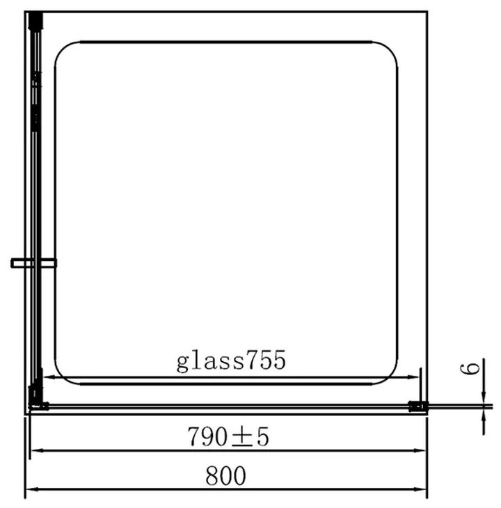 Cabina dus patrata culoare crom 80x80 cm, Mediterraneo, Andina 800x800 mm