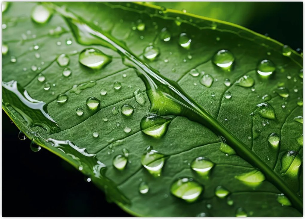 Tablou - Frunză după ploaie (70x50 cm)