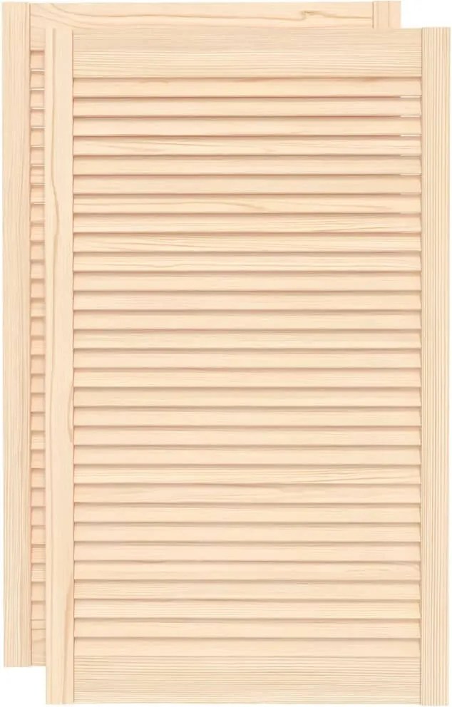 vidaXL Uși de dulap design lambriu 2 buc. 99,3x59,4 cm lemn masiv pin