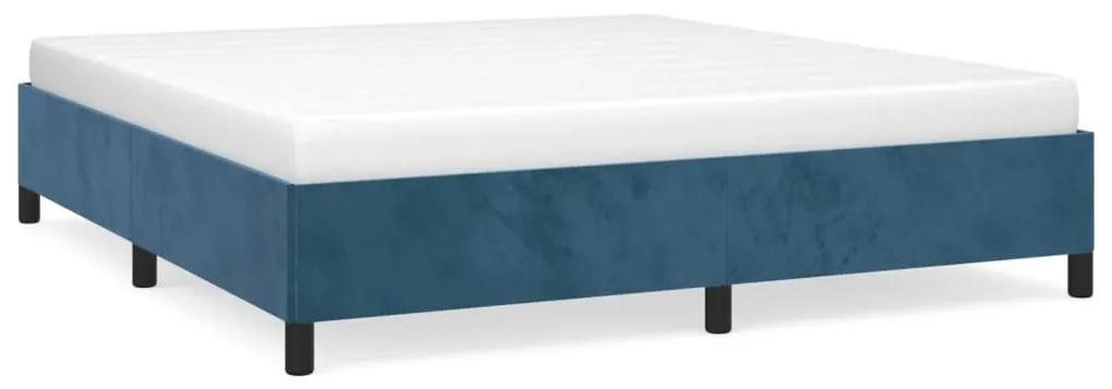 347340 vidaXL Cadru de pat, albastru închis, 180x200 cm, catifea