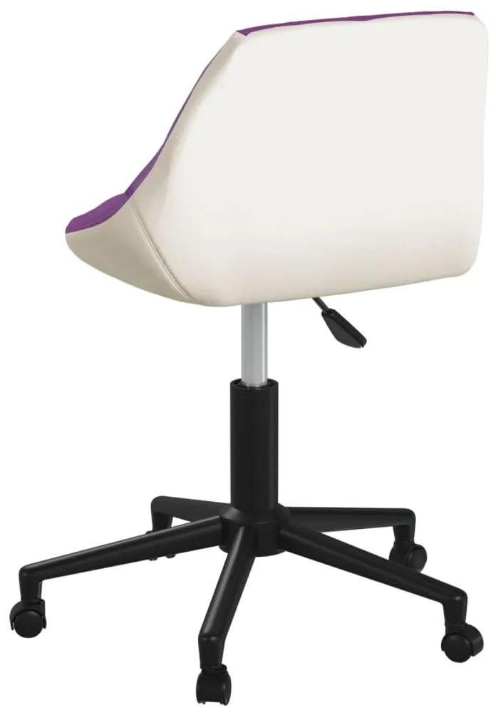 Scaun de birou pivotant, violet si alb, piele ecologica 1, purple and white
