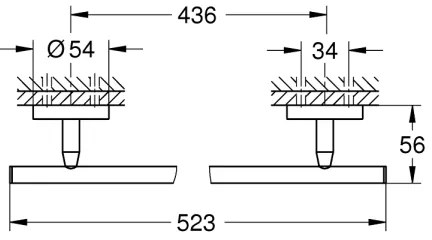 Suport pentru prosoape GROHE 41166000, 522 mm, crom lucios