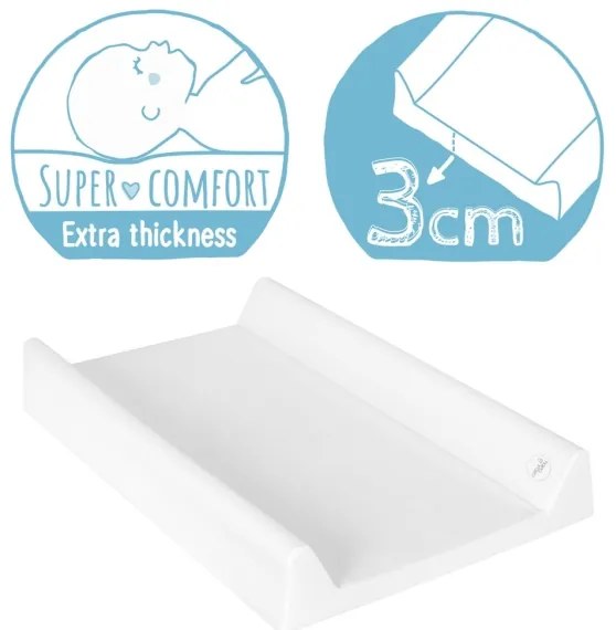 Saltea bilaterală pentru înfășat cu placă fixă COMFORT 50x70 cm albă CebaBaby