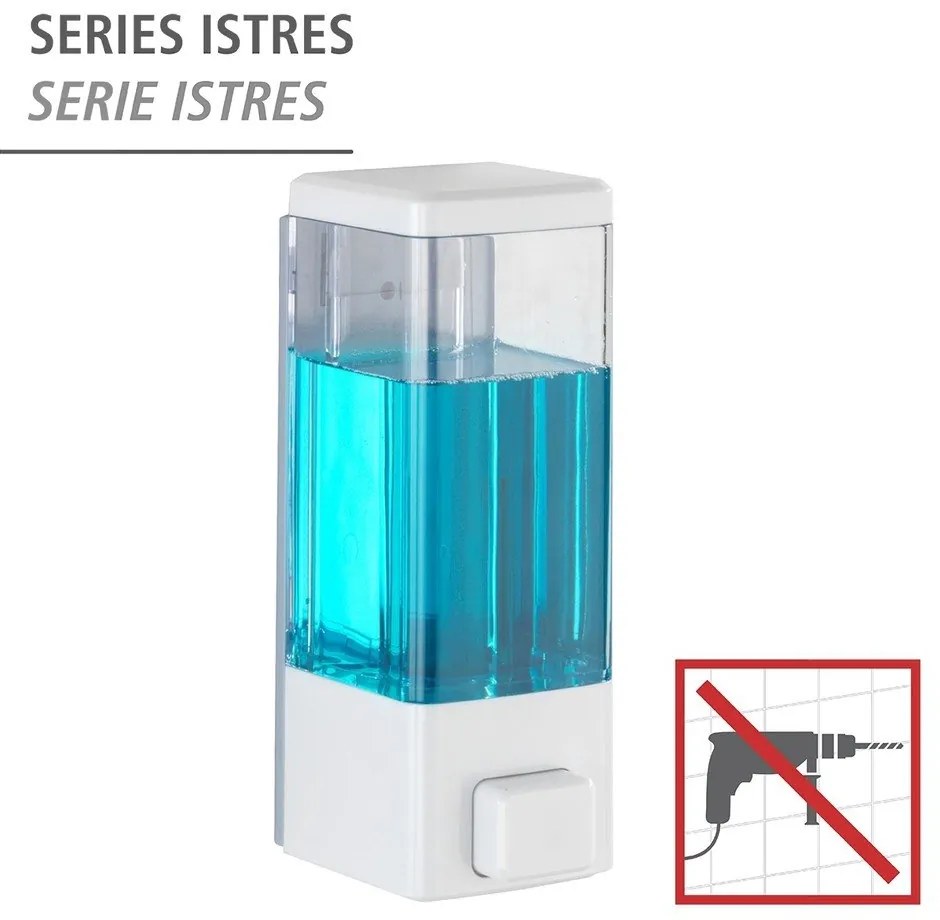 Dozator de săpun lichid alb de montat pe perete din plastic 320 ml Istres – Wenko