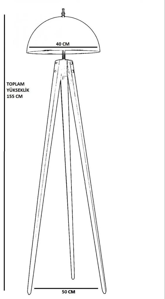Trepied 8745-5 Design interior Lampa de podea Negru 50x50x155 cm