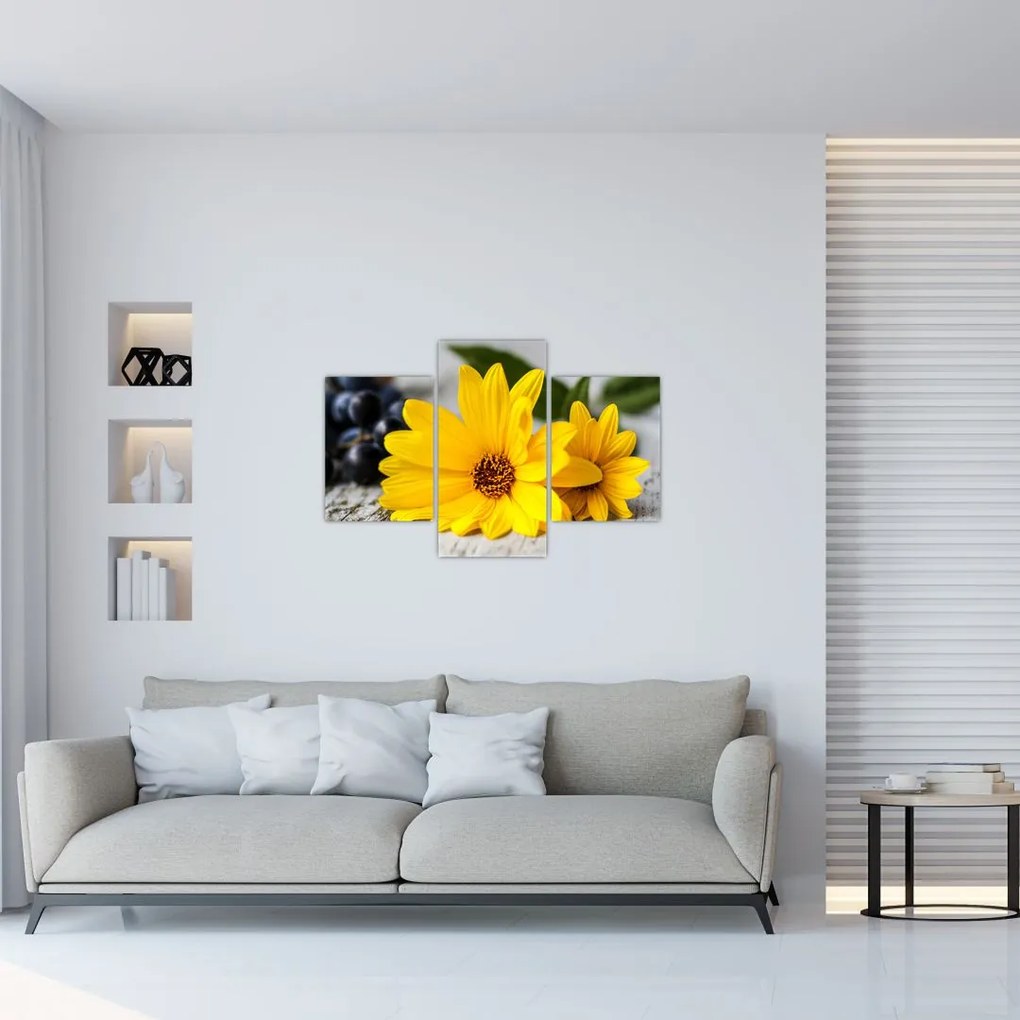 Tablou cu flori galbene (90x60 cm)