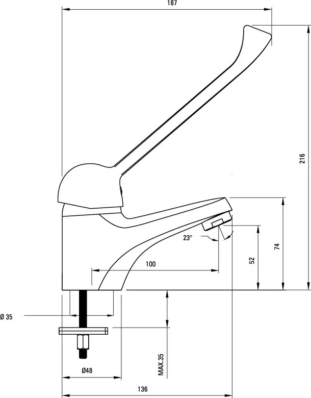 Joko Baterie pentru chiuvetă, cu mâner Clinic Finisaj: Crom BOJ_020C