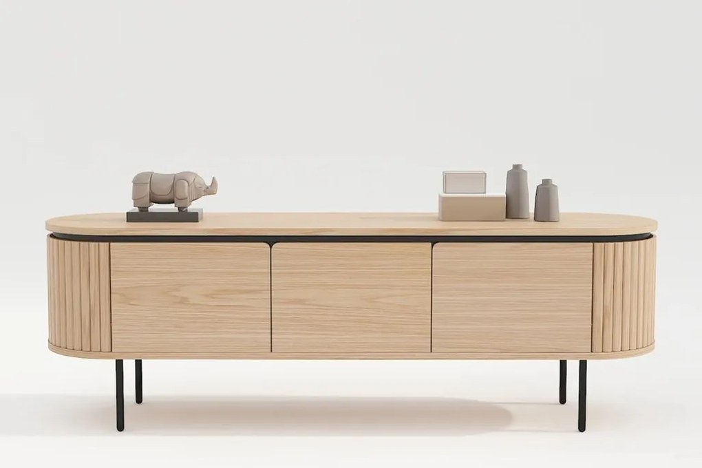 Comoda TV cu furnir de stejar ATELIER 160cm