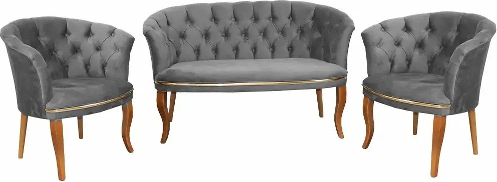 Set canapea si fotolii Milano Relax Homs textil gri