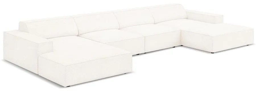 Colțar bej cu tapițerie bouclé (în formă de "U") Jodie – Micadoni Home