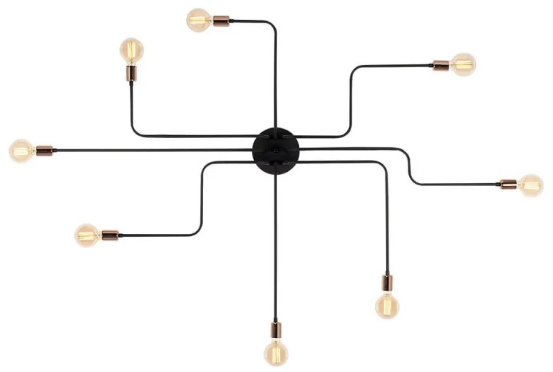 Candelabru Elefant 525NOR1318, 8 becuri, metal, 15 cm, negru