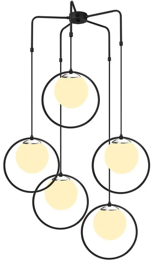 Lustră metalică Opviq lights Satyros, negru